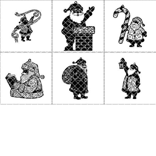 Archivo láser de adornos navideños, paquete de arte de Papá Noel, juego de decoración para árbol de Navidad - Imagen 7