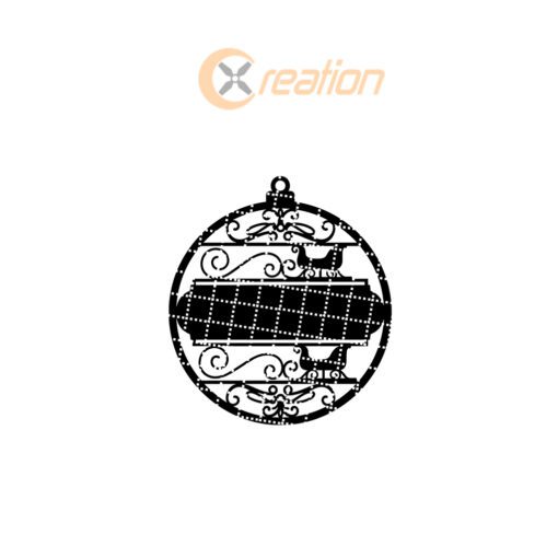 Custom Christmas Sleigh Ornament Design, Laser File for
