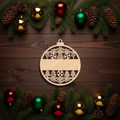 Custom Ornament Template, Christmas Laser Design, Blank Name