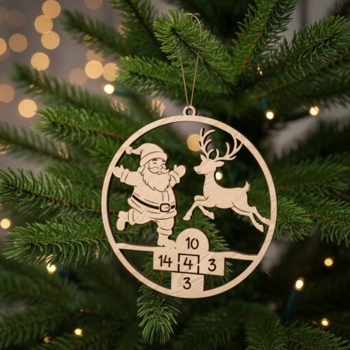 Paquete de archivos láser divertidos para adornos navideños, Papá Noel, Reno, Diseños festivos, 8 unidades. - Imagen 4