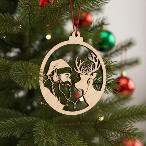 Paquete de Adornos Navideños Divertidos de Santa y Reno, Archivo Láser, 8 Diseños Únicos - Imagen 2