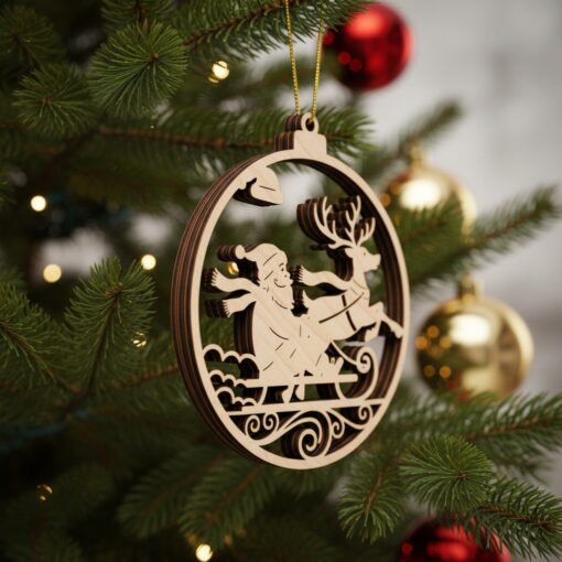 Paquete de Adornos Navideños Divertidos de Santa y Reno, Archivo Láser, 8 Diseños Únicos - Imagen 3