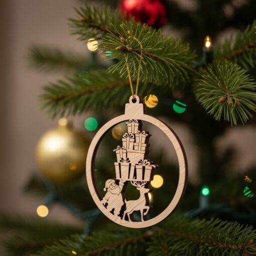 Paquete de Adornos Navideños Divertidos de Santa y Reno, Archivo Láser, 8 Diseños Únicos - Imagen 4