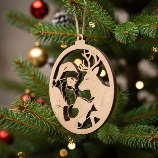 Paquete de Adornos Navideños Divertidos de Santa y Reno, Archivo Láser, 8 Diseños Únicos - Imagen 5