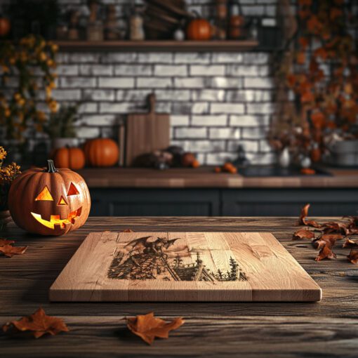 Archivo de Grabado Láser de Halloween de Gárgola Gótica, Diseño para Tabla de Charcutería - Imagen 4