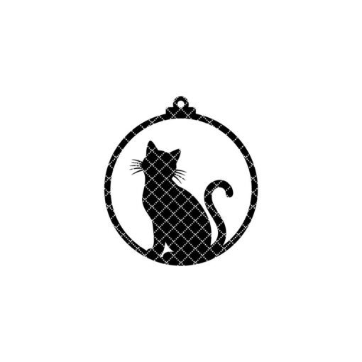 Halloween Cat Ornament, Spooky Silhouette Cat Decor for