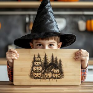 Halloween Charcuterie Board Engraving File, Pumpkins, Black Cats