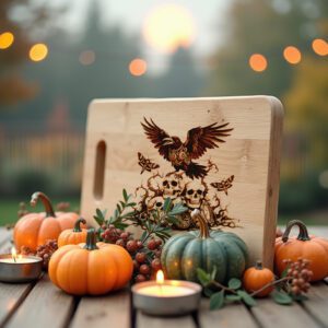 Halloween Charcuterie Board Laser Engraving File, Creepy Clockwork