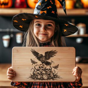 Halloween Charcuterie Board Laser Engraving File, Creepy Clockwork