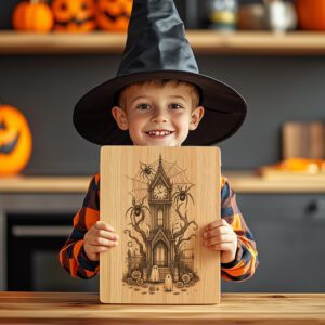 Halloween Charcuterie Board Laser Engraving File, Enchanted Spider
