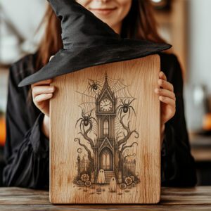 Halloween Charcuterie Board Laser Engraving File, Enchanted Spider
