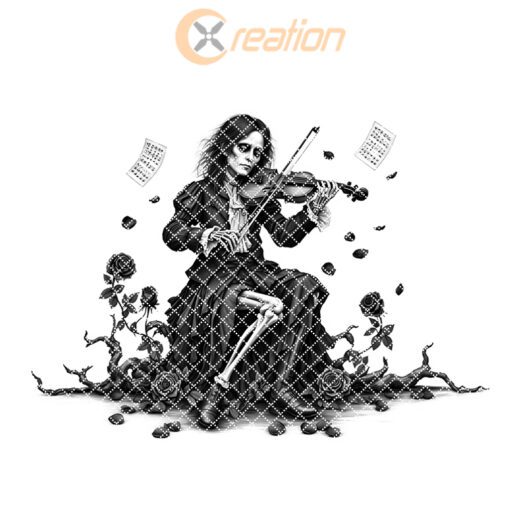 Halloween Charcuterie Board Laser Engraving File, Gothic Violinist,