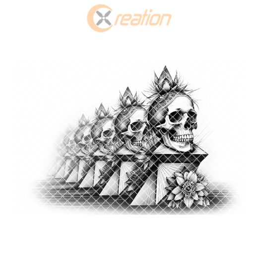 Archivo de Grabado Láser para Tabla de Embutidos de Halloween, Exhibidor de Pedestal de Calavera Ornamentada - Imagen 6