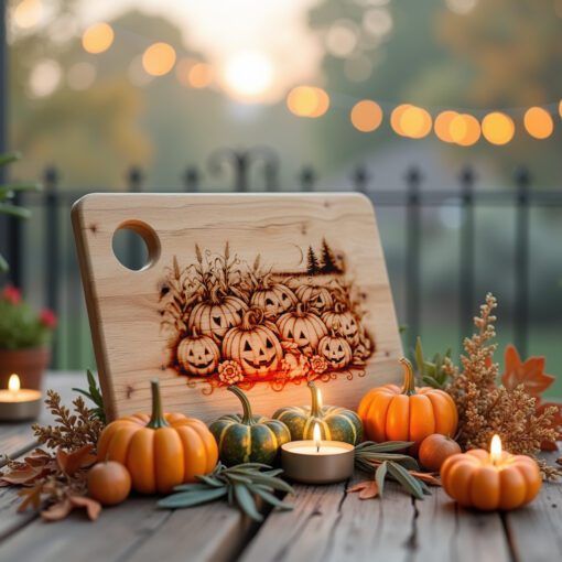 Halloween Charcuterie Board Laser Engraving File, Pumpkin Patch