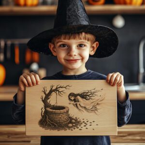 Halloween Charcuterie Board Laser Engraving File, Spooky Banshee