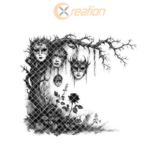 Archivo de Grabado Láser para Tabla de Embutidos de Halloween, Diseño de Jardín de Máscaras Espeluznantes - Imagen 6