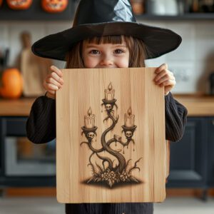 Halloween Charcuterie Board Laser Engraving File, Twisted Candelabra
