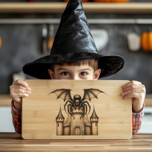 Halloween Charcuterie Board Laser File, Bat Spider Castle,