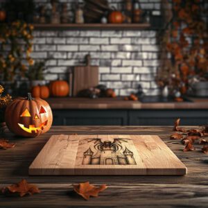 Halloween Charcuterie Board Laser File, Bat Spider Castle,