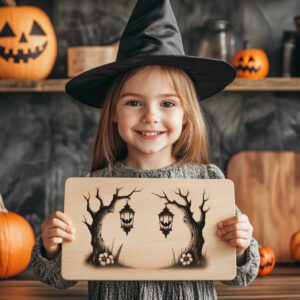 Halloween Charcuterie Board Laser File, Moonlit Bat Lanterns,