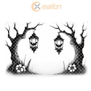 Halloween Charcuterie Board Laser File, Moonlit Bat Lanterns,