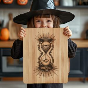 Halloween Charcuterie Board Laser File, Spiderweb Hourglass Engraving,