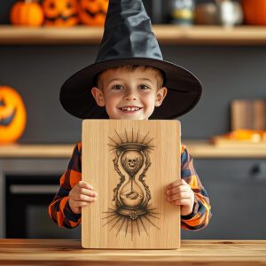 Halloween Charcuterie Board Laser File, Spiderweb Hourglass Engraving,