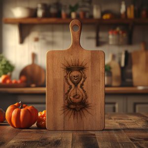Halloween Charcuterie Board Laser File, Spiderweb Hourglass Engraving,