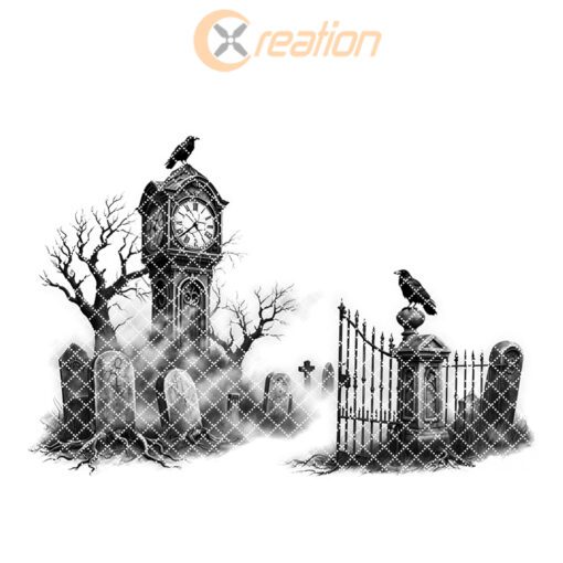 Halloween Charcuterie Board Laser File, Spooky Graveyard Clocktower