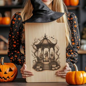 Halloween Charcuterie Board Laser File, Spooky Musicians, Moonlit