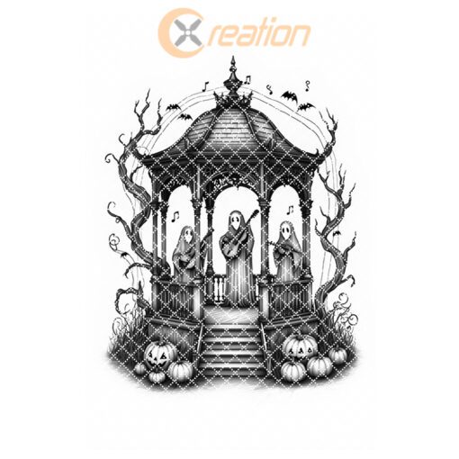 Archivo láser para tabla de charcutería de Halloween, músicos espeluznantes, plato de glorieta a la luz de la luna - Imagen 7
