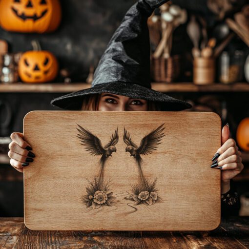 Archivo láser para tabla de charcutería de Halloween, tabla de quesos de brujas, regalo de decoración espeluznante - Imagen 2