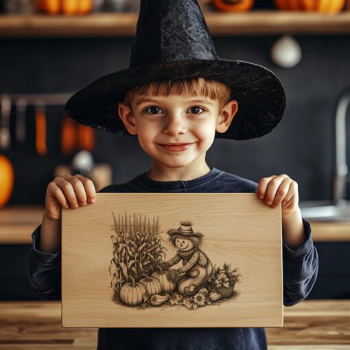 Halloween Charcuterie Laser File, Scarecrow Pumpkin Board, Spooky
