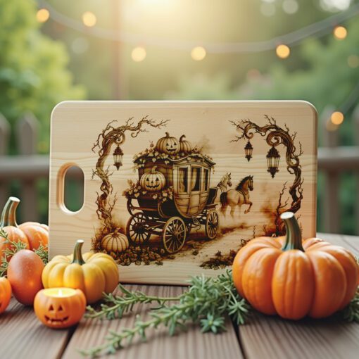 Halloween Laser Engraving Design for Charcuterie Board, Pumpkin