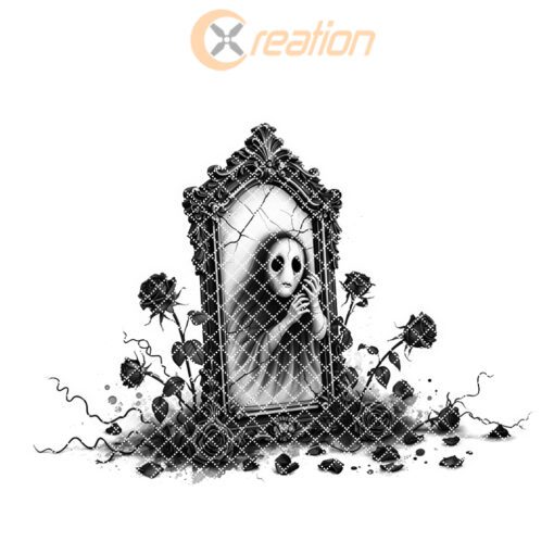 Archivo de Grabado Láser de Halloween, Patrón de Tabla de Charcutería de Espejo Maldito, Diseño Espeluznante - Imagen 6