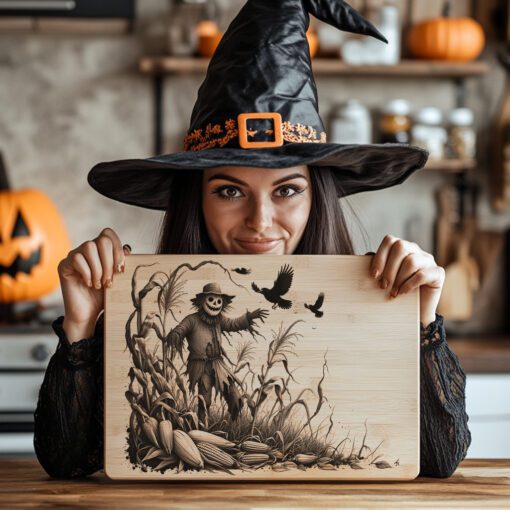 Halloween Laser Engraving File for Charcuterie Board, Bewitched