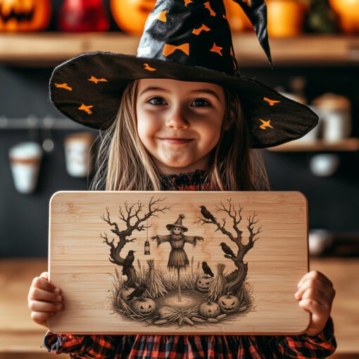 Halloween Laser Engraving File for Charcuterie Board, Enchanted