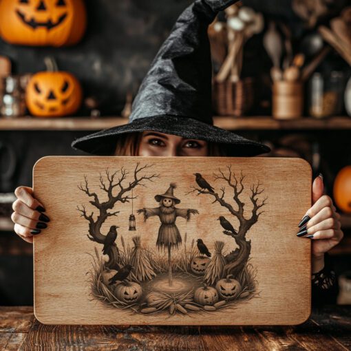 Halloween Laser Engraving File for Charcuterie Board, Enchanted