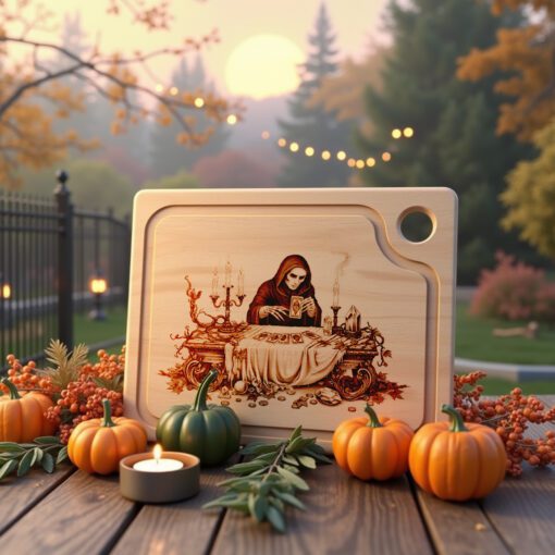 Halloween Laser Engraving File for Charcuterie Board, Tarot