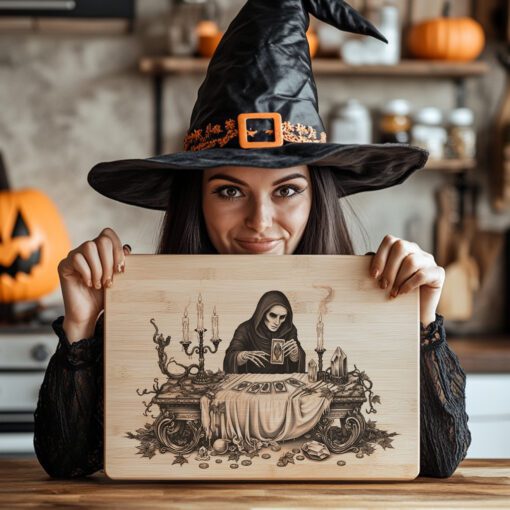 Halloween Laser Engraving File for Charcuterie Board, Tarot