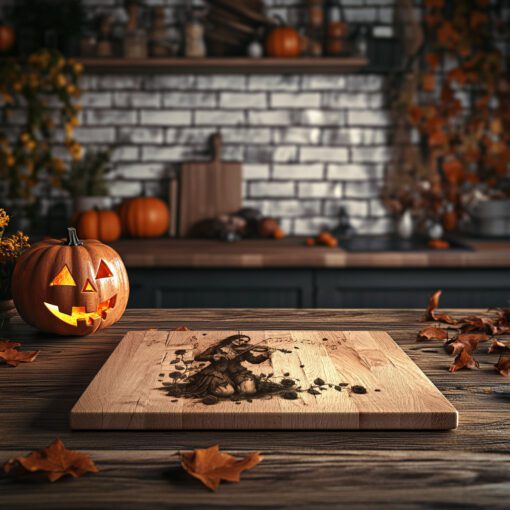 Archivo de grabado láser de Halloween, arte gótico de violinista maldito para tabla de embutidos. - Imagen 5