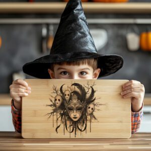 Halloween Laser Engraving File, Spectral Masquerade Mask for