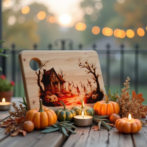 Halloween Laser Engraving File, Spooky Charcuterie Board, Ghost