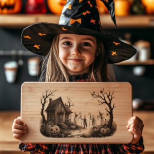 Halloween Laser Engraving File, Spooky Charcuterie Board, Ghost
