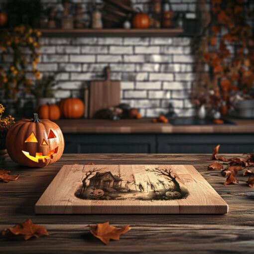 Halloween Laser Engraving File, Spooky Charcuterie Board, Ghost
