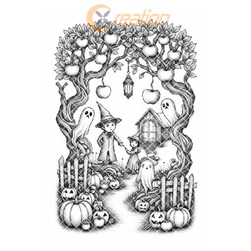Archivo láser de Halloween Tabla de embutidos, Diseño retorcido de huerto de manzanas acarameladas. - Imagen 7