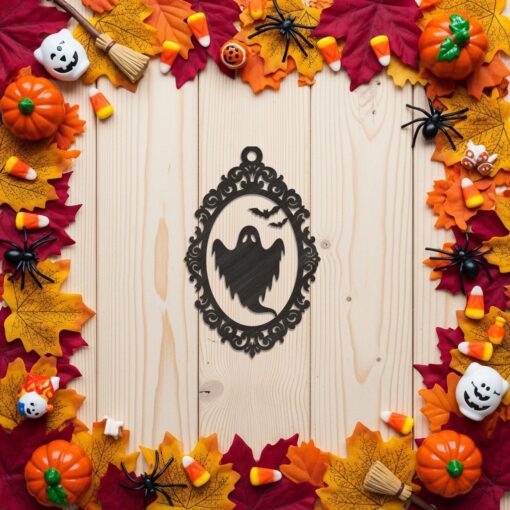 Pacchetto Ornamenti Halloween, 9 File di Design Laser per Creazioni Spettrali in Legno Fai da Te - immagine 6