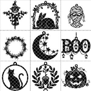 Halloween Ornament Bundle, Laser Craft Files, Spooky Decor