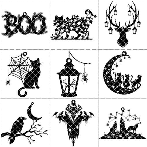 Halloween Ornament Bundle, Spooky Laser Files for DIY
