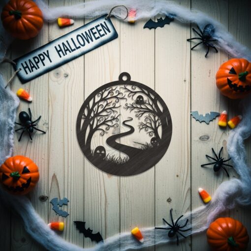 Halloween Ornament Laser File Bundle, 9 Spooky Designs